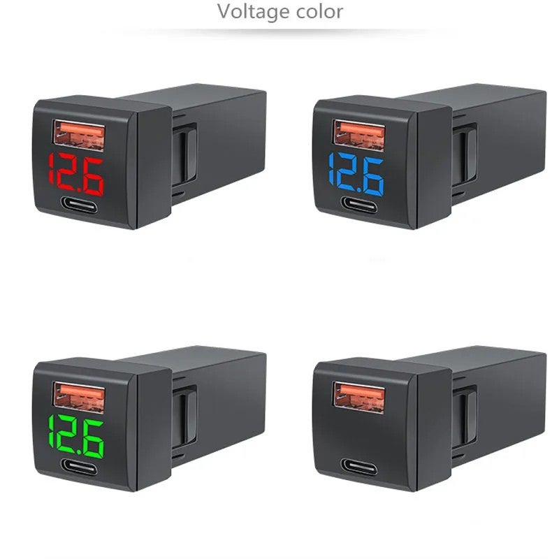 Bluejw Dual USB Car Charger Adapter with Voltmeter, 12-24V Fast Car Automobile Charger, Safe Vehicle Modification Charging Socket - Image 2